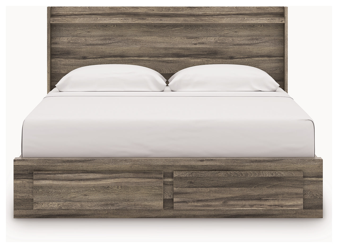 Elbrim king panel storage bed head-on front view
