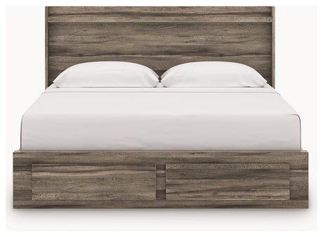 Elbrim king panel storage bed head-on front view