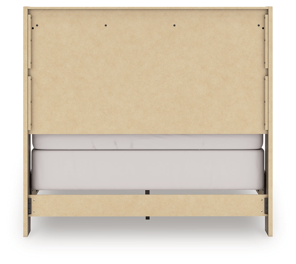 Side alternate angle of Elbrim full panel bed in weathered brown