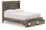 Drawer open showing storage capacity under bed