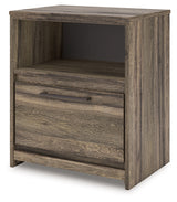 Elbrim nightstand side angle showing drawer