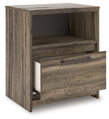 Elbrim nightstand drawer open showing interior