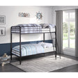 Lunar dark bronze twin over twin bunk bed angled view