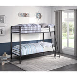 Lunar dark bronze twin over twin bunk bed angled view
