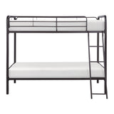 Lunar dark bronze metal twin over twin bunk bed front view