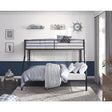 Lunar Dark Bronze Metal Twin over Full Bunk Bed angled view