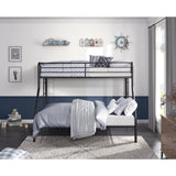 Lunar Dark Bronze Metal Twin over Full Bunk Bed angled view