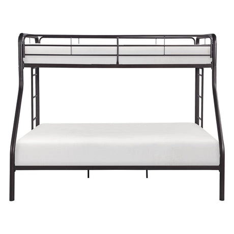 Lunar Dark Bronze Metal Twin over Full Bunk Bed front view