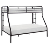 Lunar Dark Bronze Metal Twin over Full Bunk Bed side view