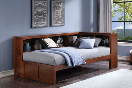 Rowe Dark Cherry Twin Solid Wood Bookcase Youth Panel Bedroom Set front angle
