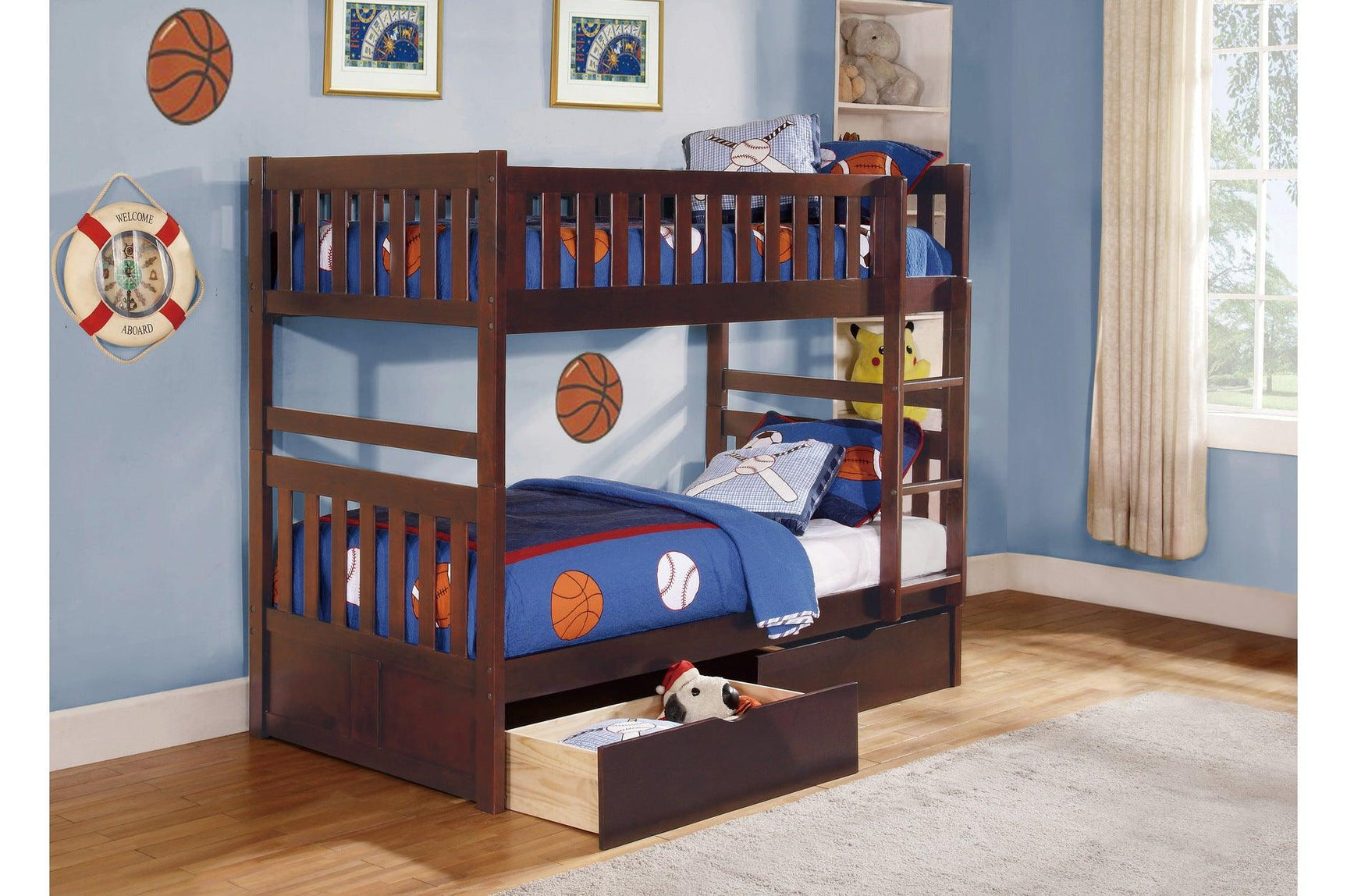Rowe Dark Cherry bedroom set nightstand with drawer and open shelf