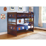 Rowe Dark Cherry Twin Over Twin Bunk Bed front angle