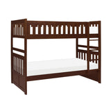 Rowe Dark Cherry Twin Over Twin Bunk Bed side angle showing ladder