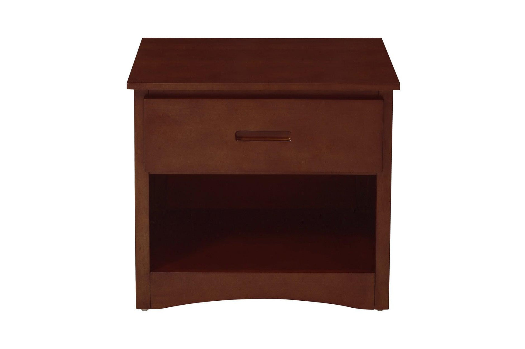 Rowe Dark Cherry Youth Triple Twin Bunkbed front angle with ladder