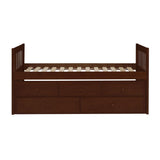 Rowe Dark Cherry Twin over Twin trundle bed - angled front
