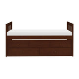 Rowe Dark Cherry Youth Twin Storage Trundle Bed front view