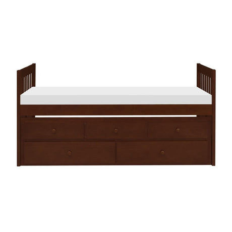 Rowe Dark Cherry Youth Twin Storage Trundle Bed front view