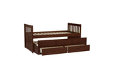 Rowe Dark Cherry Modern Contemporary Transition Solid Wood Youth Bedroom With Storage Set - Ella Furniture