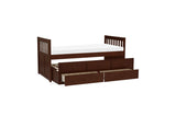 Rowe Dark Cherry Modern Contemporary Transition Solid Wood Youth Bedroom With Storage Set - Ella Furniture