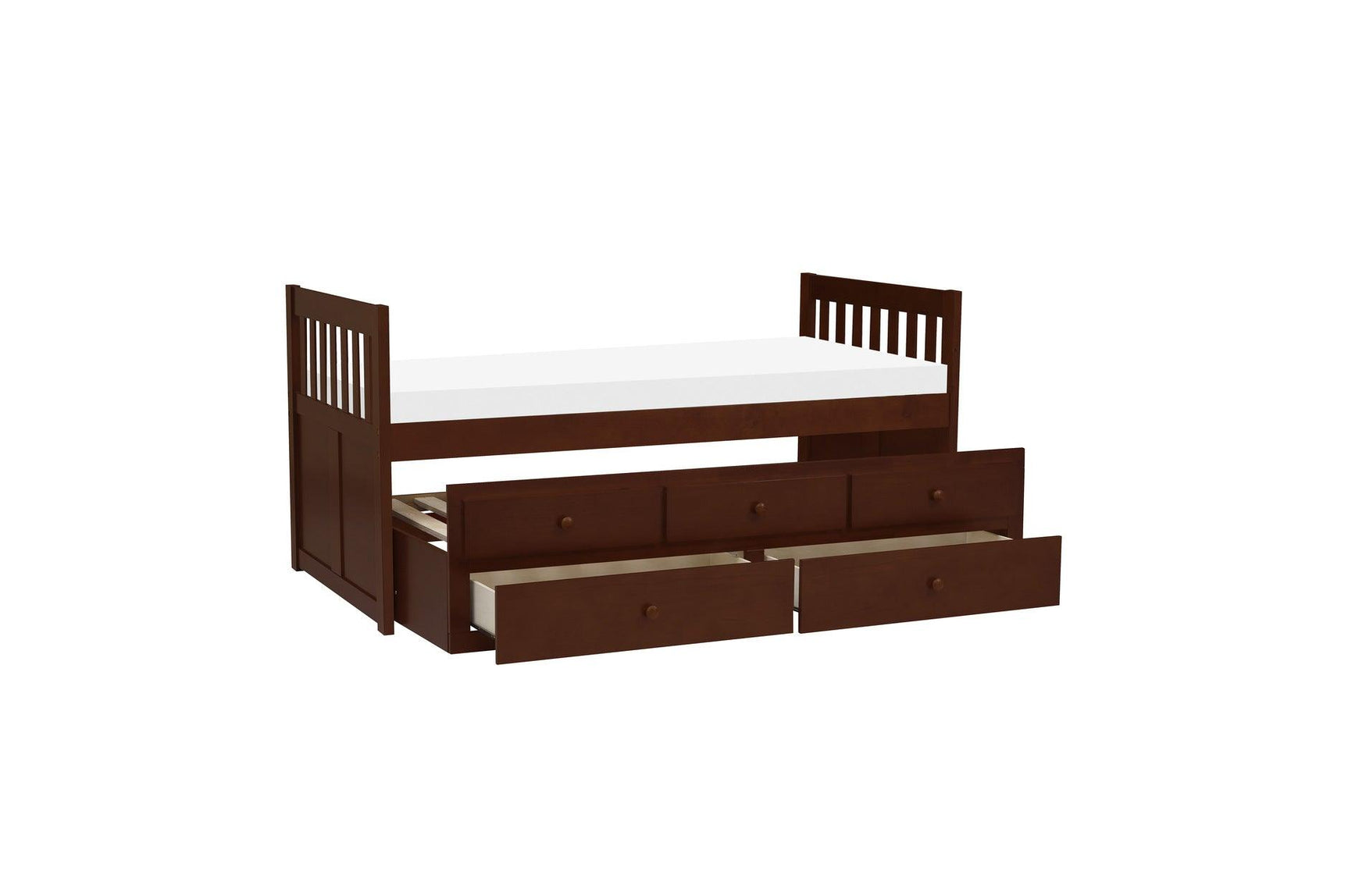 Rowe Dark Cherry Modern Contemporary Transition Solid Wood Youth Bedroom With Storage Set - Ella Furniture