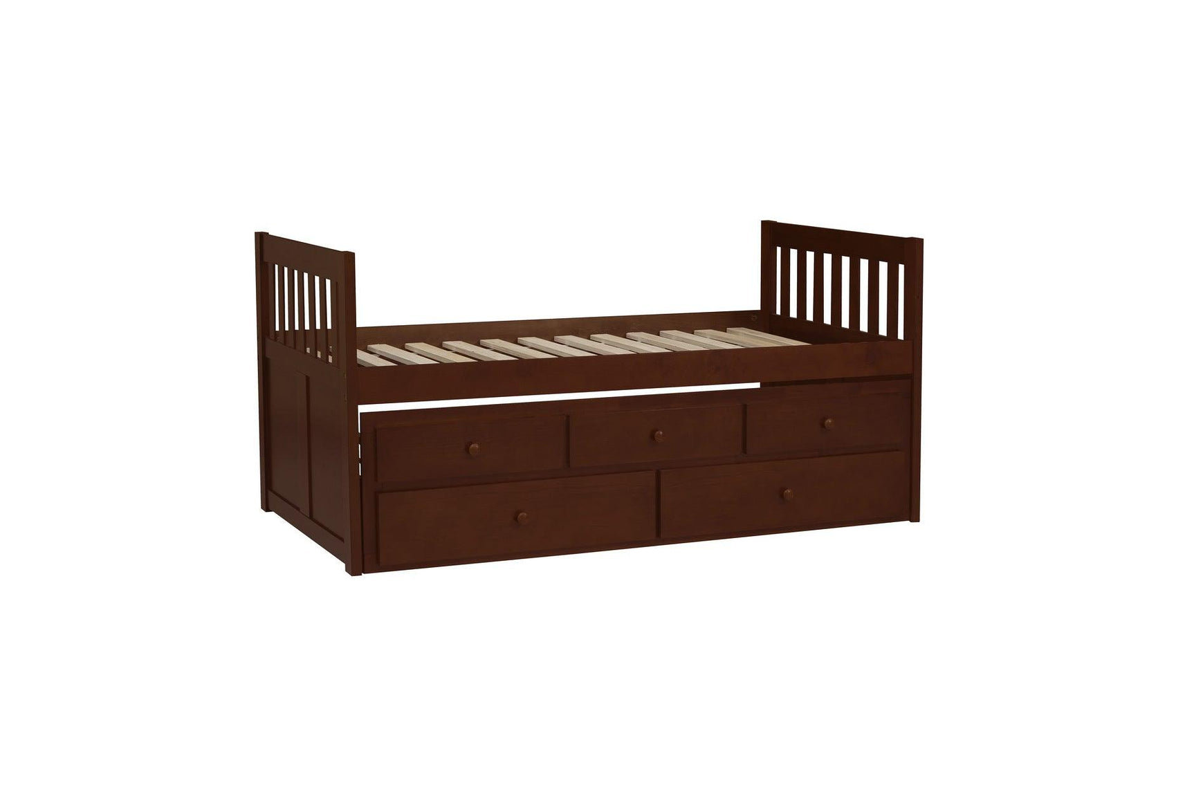 Rowe Dark Cherry Modern Contemporary Transition Solid Wood Youth Bedroom With Storage Set - Ella Furniture