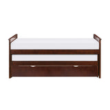 Rowe dark cherry twin over twin bed front view