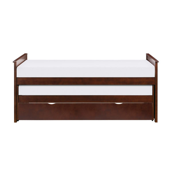 Rowe dark cherry twin over twin bed front view
