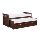 Rowe Dark Cherry Pine Veneer, Wood And Engineered Wood Youth Twin Daybed With Twin Trundle - Ella Furniture