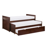 Rowe Dark Cherry Pine Veneer, Wood And Engineered Wood Youth Twin Daybed With Twin Trundle - Ella Furniture