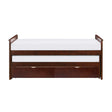 Rowe Dark Cherry Transitional Pine Veneer, Wood, Engineered Wood Twin/twin Bed With Storage Boxes - Ella Furniture