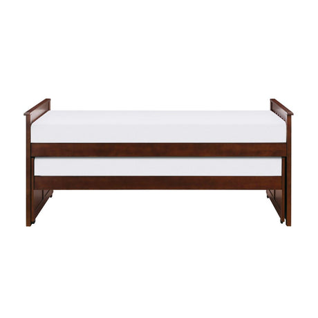 Rowe Dark Cherry Modern Twin Over Twin Bed front view