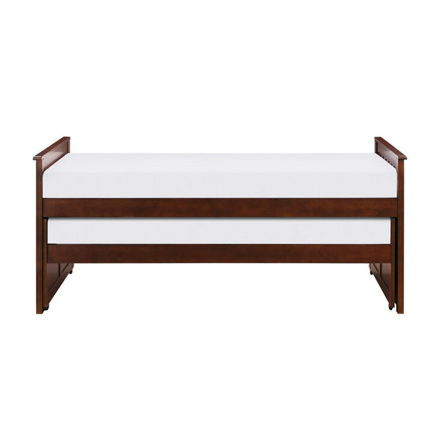Rowe Dark Cherry Modern Twin Over Twin Bed front view