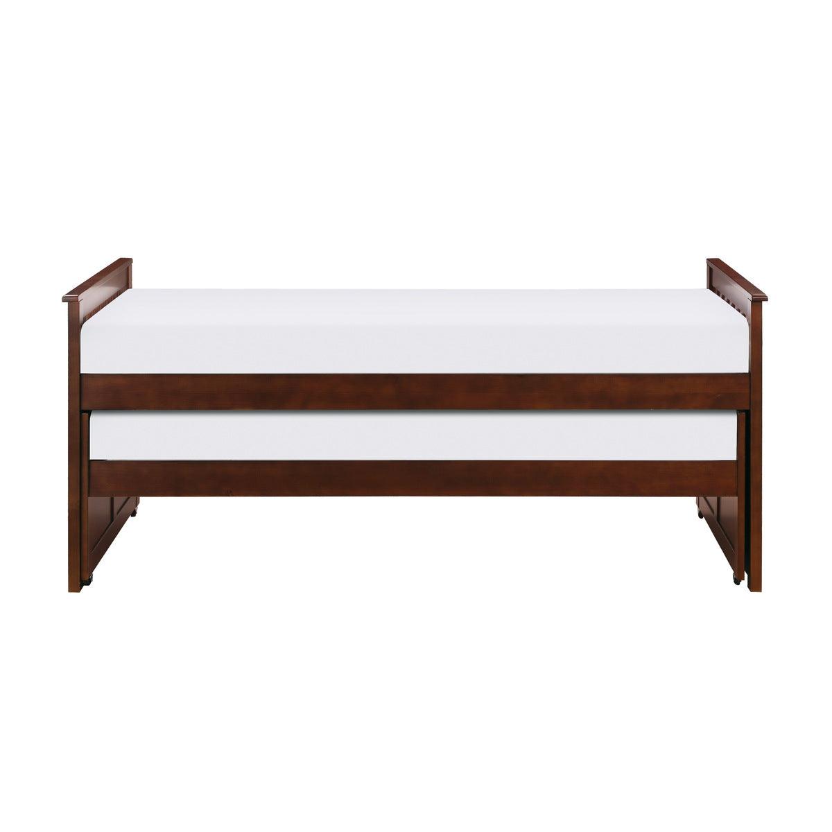 Rowe Dark Cherry Modern Transitional Pine Veneer, Wood And Engineered Wood Twin/twin Bed - Ella Furniture