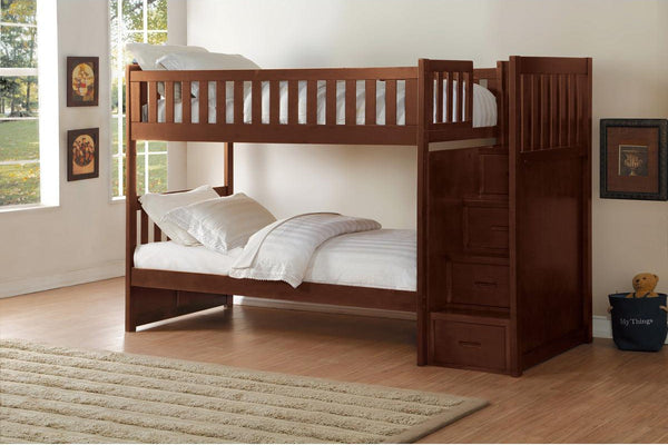 Rowe Twin Over Twin Step Bunk Bed rear angle