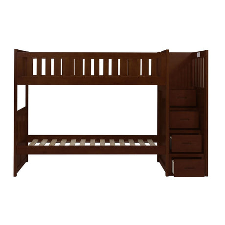 Rowe Twin Over Twin Step Bunk Bed open drawer storage