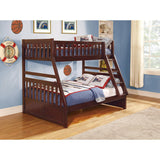 Rowe Dark Cherry Twin over Full Bunk Bed side view