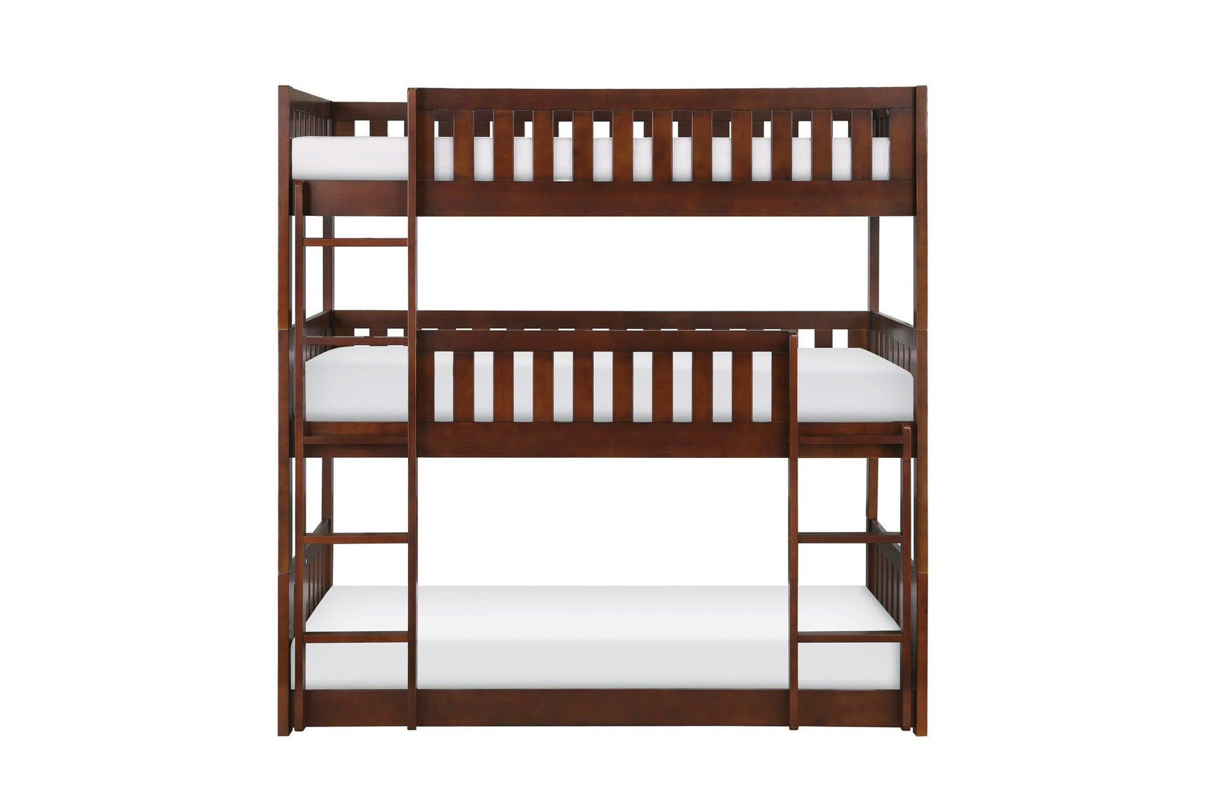 Rowe Dark Cherry Youth Triple Twin Bunkbed triple bunk stacked view