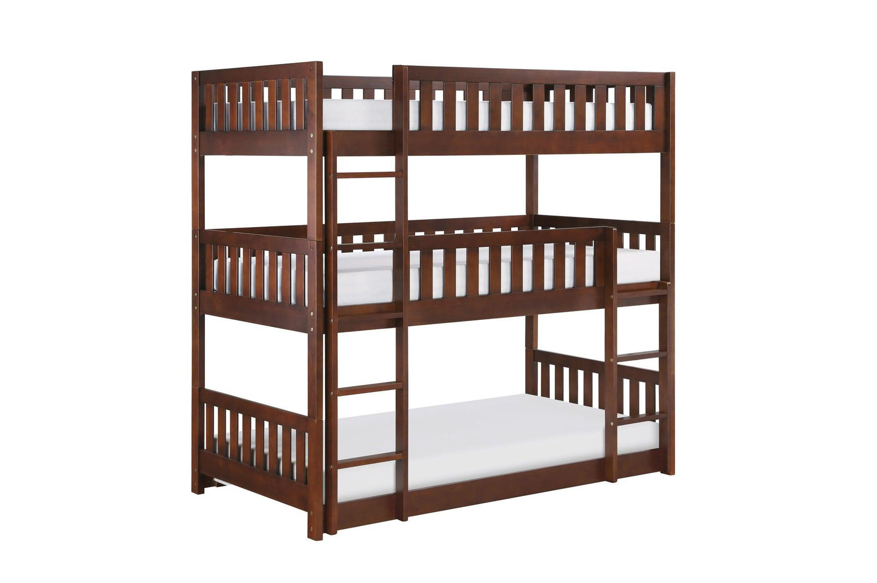 Rowe Dark Cherry Youth Triple Twin Bunkbed close-up of finish
