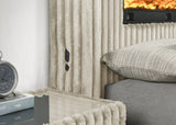 main view of Henley Cream Upholstered Fireplace TV Panel Bedroom Set bed
