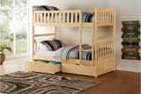 Bartly Natural Pine Youth Bunk Bed ladder close-up