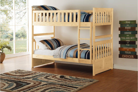 Bartly Natural Pine Youth Bunk Bedroom Set front view
