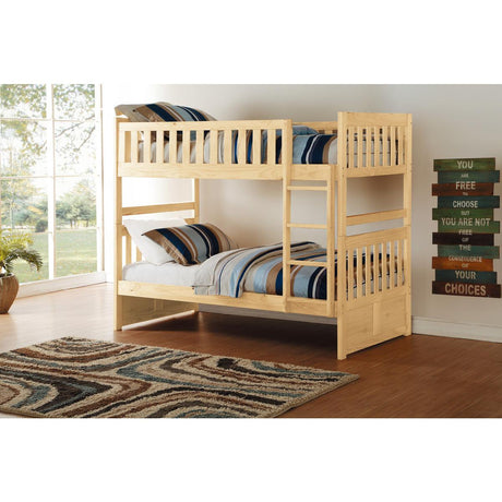 Bartly Natural Pine Twin Over Twin Bunk Bed perspective view
