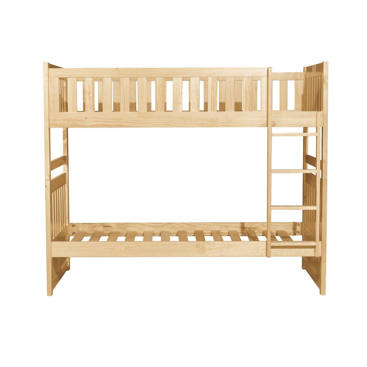 Bartly Natural Pine Twin Over Twin Bunk Bed front view