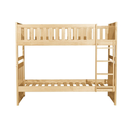 Bartly Natural Pine Twin Over Twin Bunk Bed front view