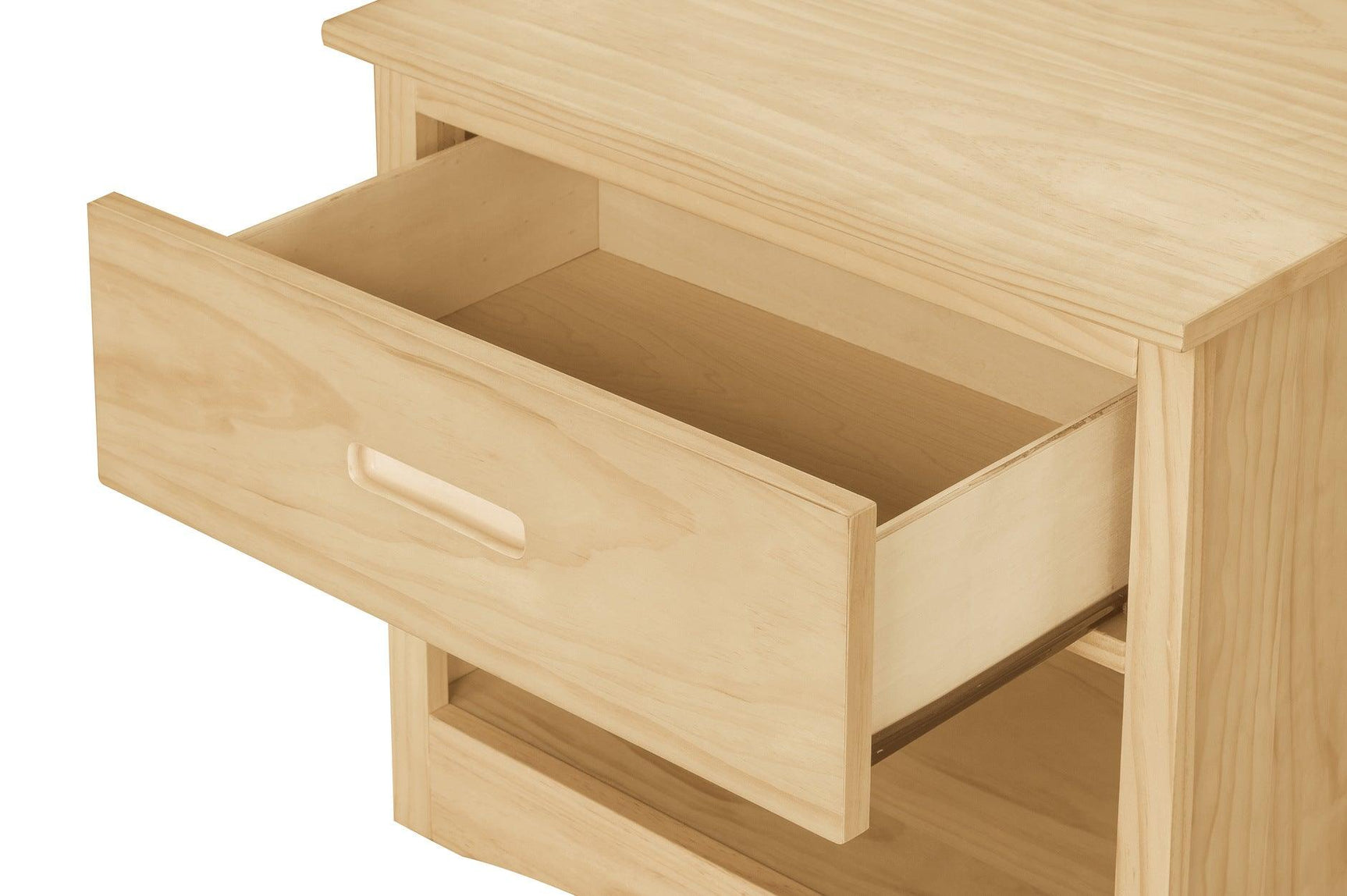 Bartly bedroom set drawer hardware and finish detail