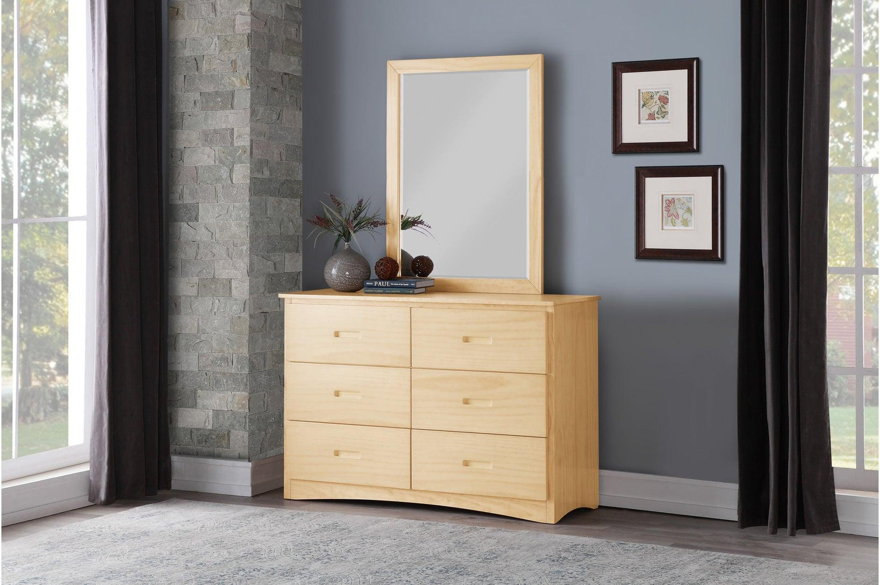 Bartly Natural Pine Modern Transitional Solid Wood Youth Corner Bunk Bedroom Set With Trundle - Ella Furniture