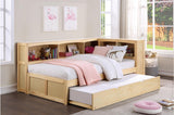 Bartly solid wood twin bed side angle