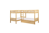 Bartly Natural Pine Modern Transitional Solid Wood Youth Corner Bunk Bedroom Set With Trundle - Ella Furniture