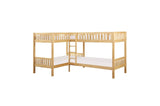 Bartly Natural Pine Modern Transitional Solid Wood Youth Corner Bunk Bedroom Set With Trundle - Ella Furniture