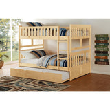 Bartly Natural Pine Pine Veneer, Wood And Engineered Wood Full/full Bunk Bed With Twin Trundle - Ella Furniture